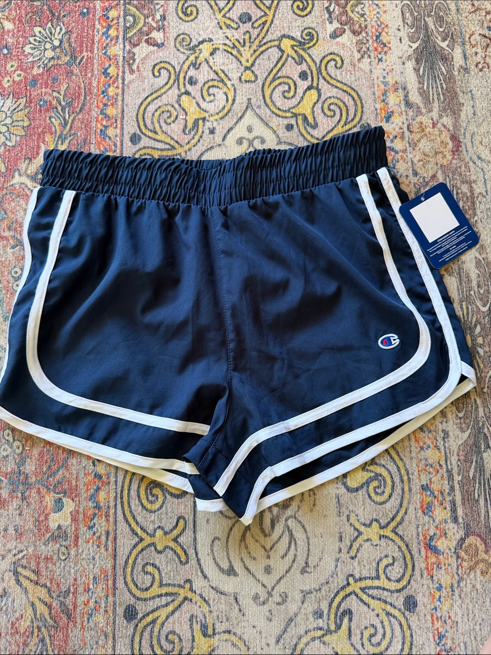 Champion Navy Shorts with White Trim